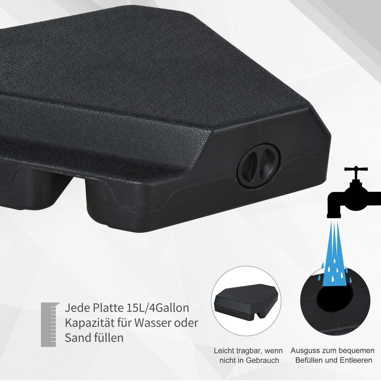 Black HDPE umbrella stand - durable and elegant
