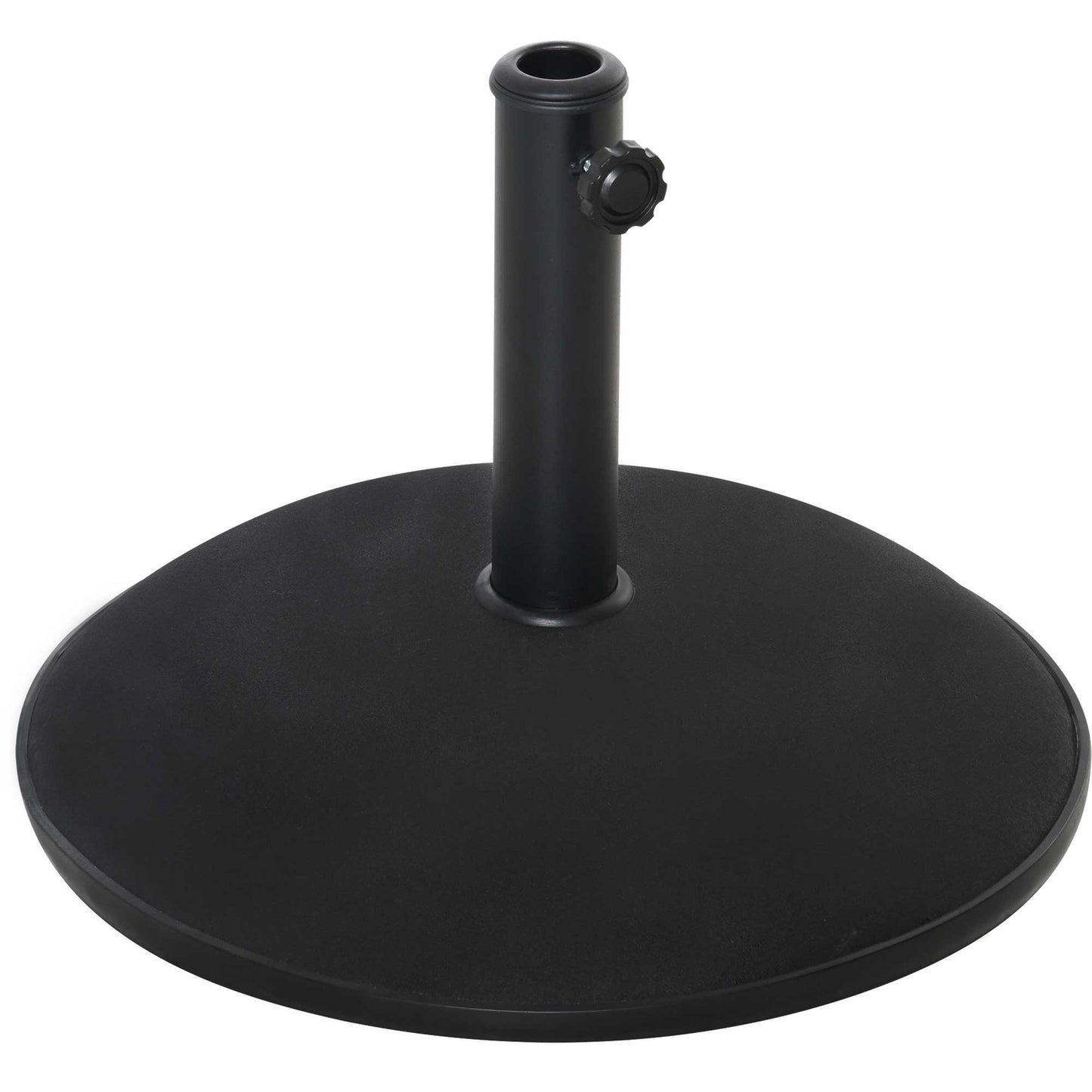 Parasol base in black steel and cement, 25 kg, ∅49 X 37 cm
