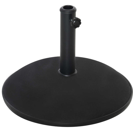 Parasol base in black steel and cement, 25 kg, ∅49 X 37 cm
