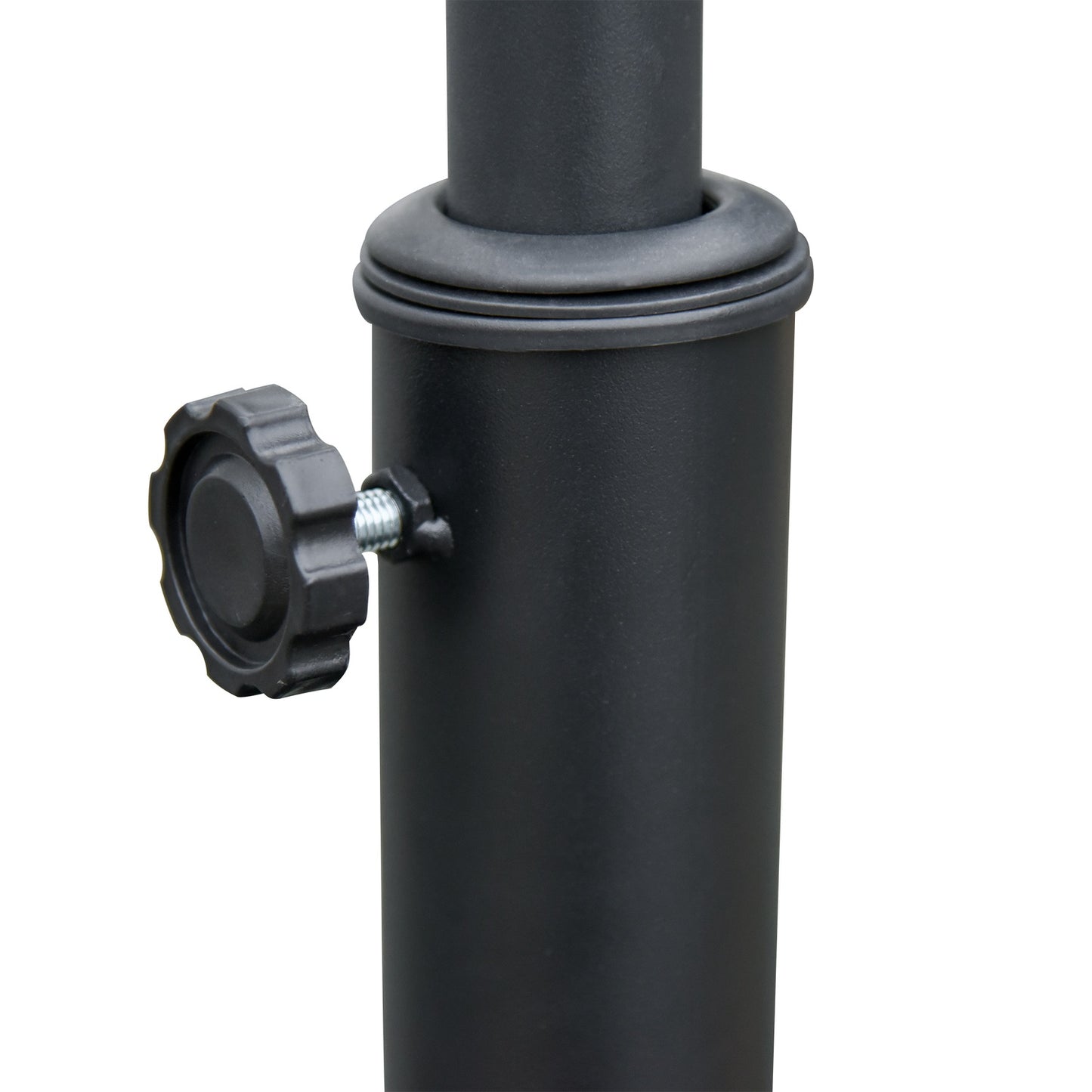 Parasol base in black steel and cement, 25 kg, ∅49 X 37 cm