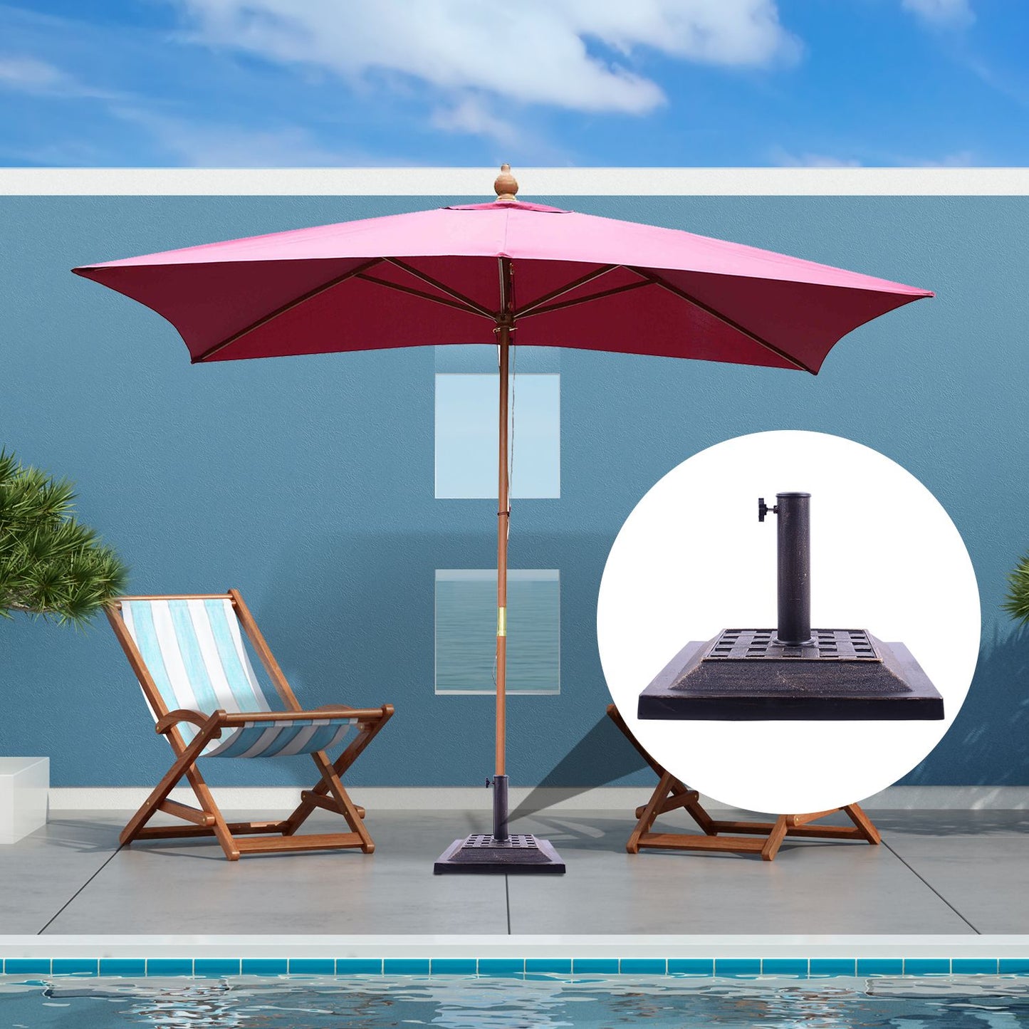 Parasol base in bronze - 9 kg, polyester resin, 38/48 mm