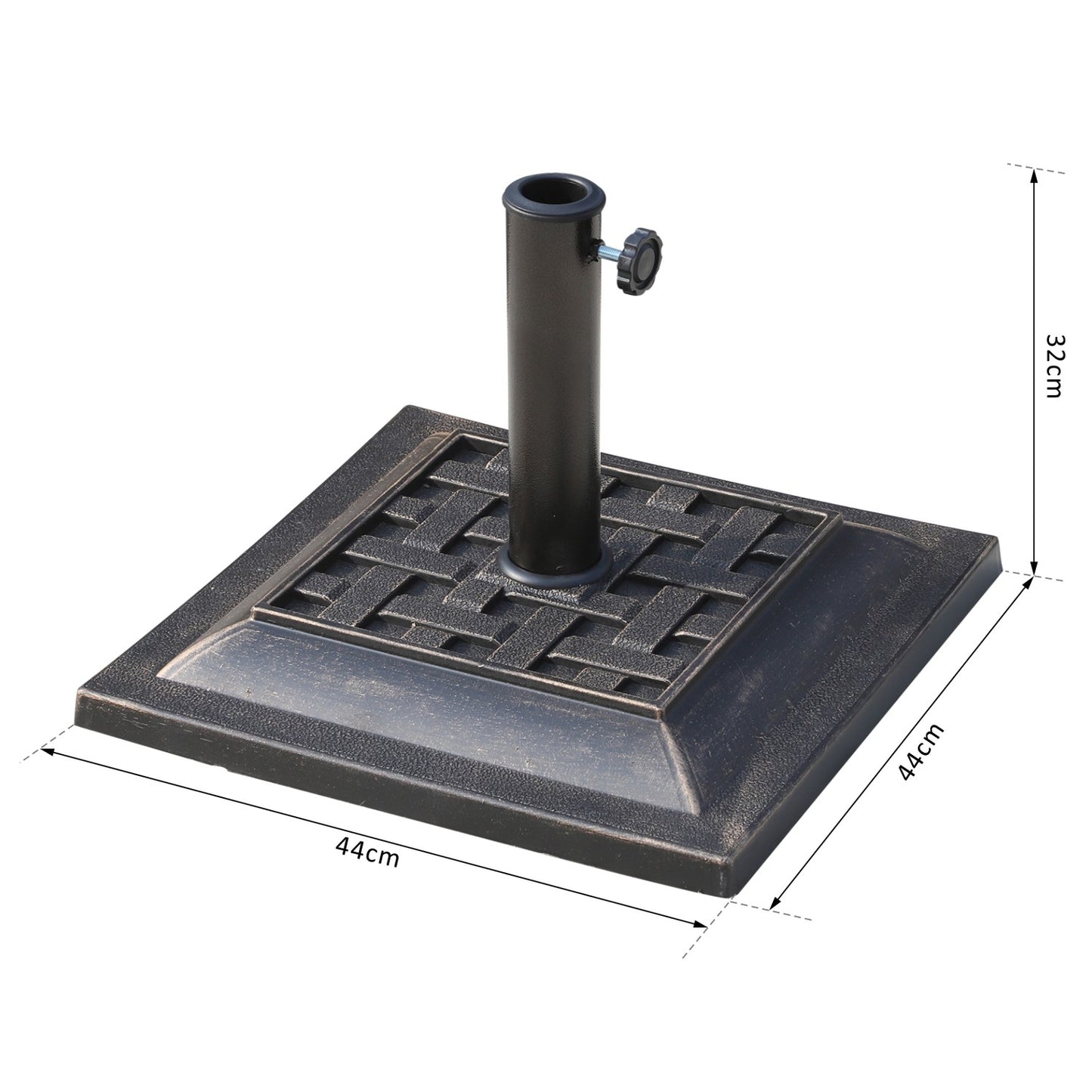 Parasol base in bronze - 9 kg, polyester resin, 38/48 mm
