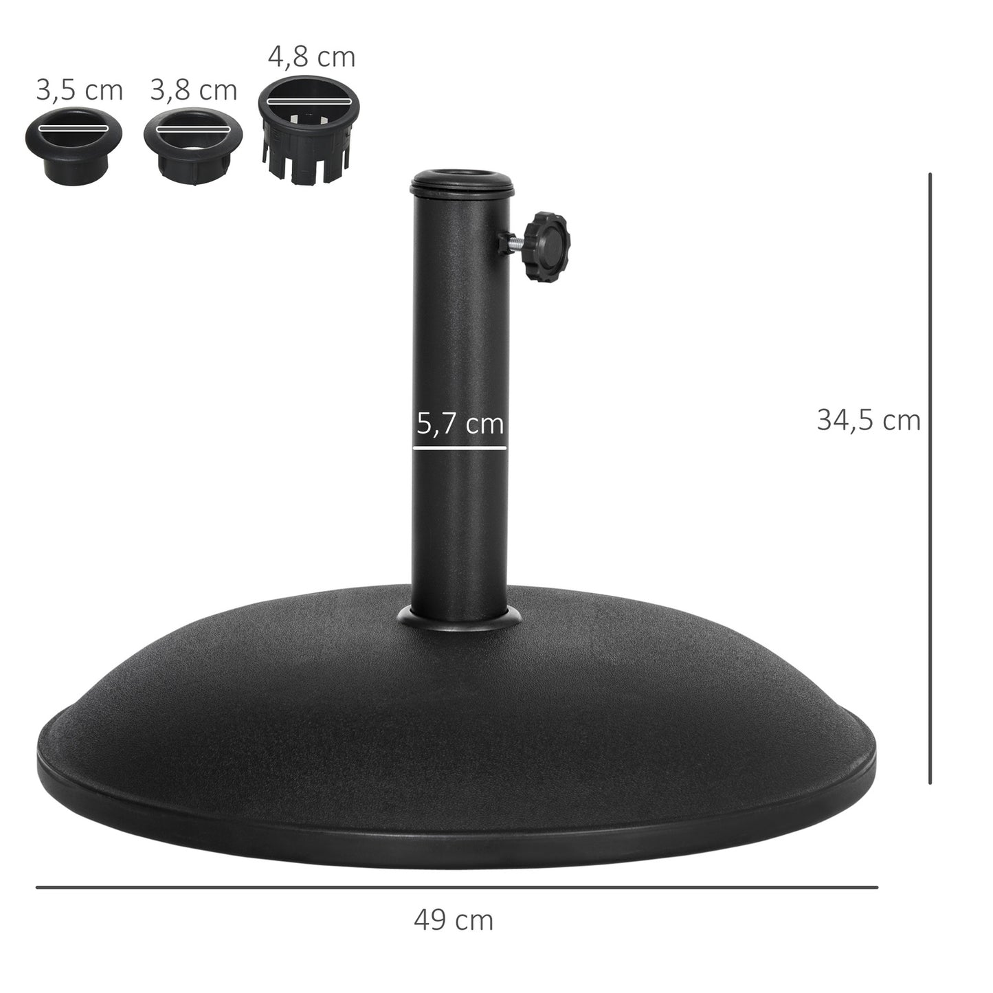 Round umbrella stand in steel 20 Kg – Parasol base