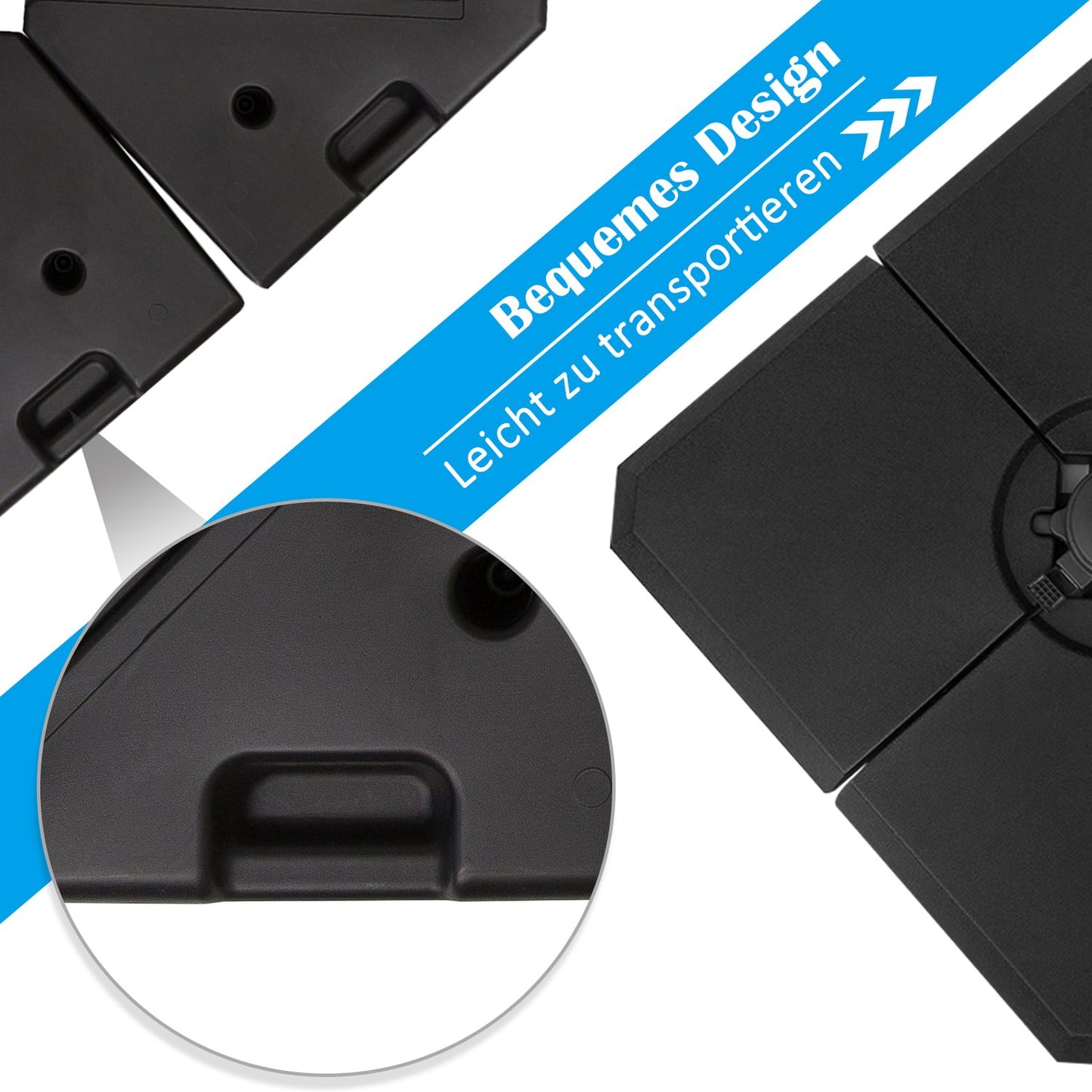 Umbrella stand weights, HDPE, fill with water or sand