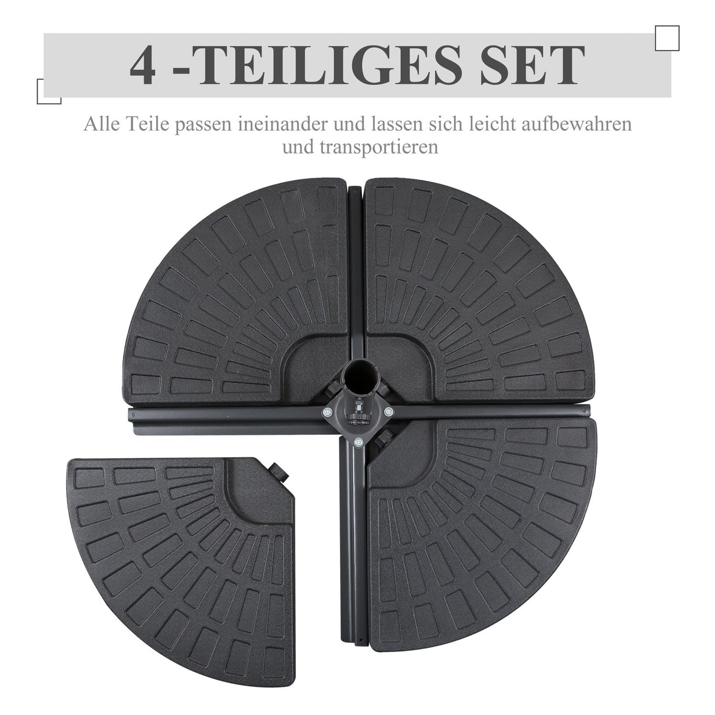 Heavy parasol weight, 52 kg water/68 kg sand, black