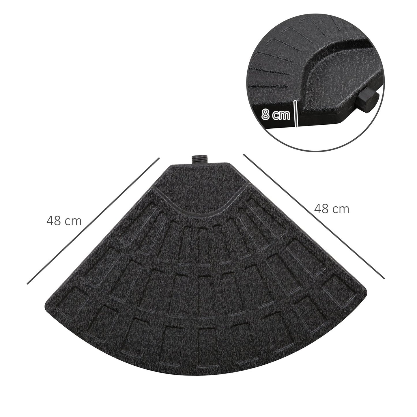 Heavy parasol weight, 52 kg water/68 kg sand, black