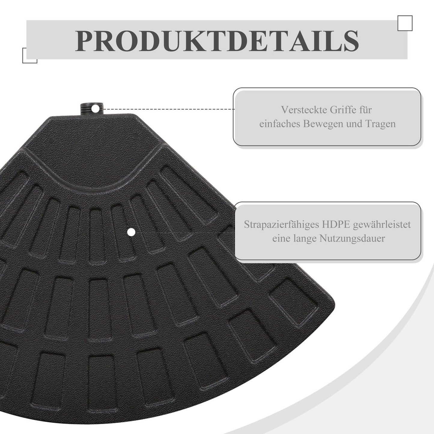 Heavy parasol weight, 52 kg water/68 kg sand, black