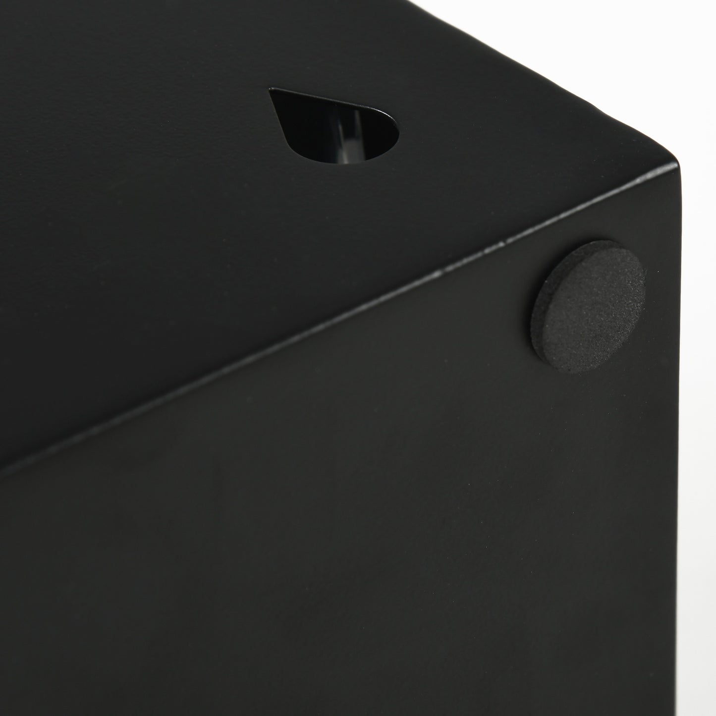 Umbrella stand in black steel with hooks and drip tray