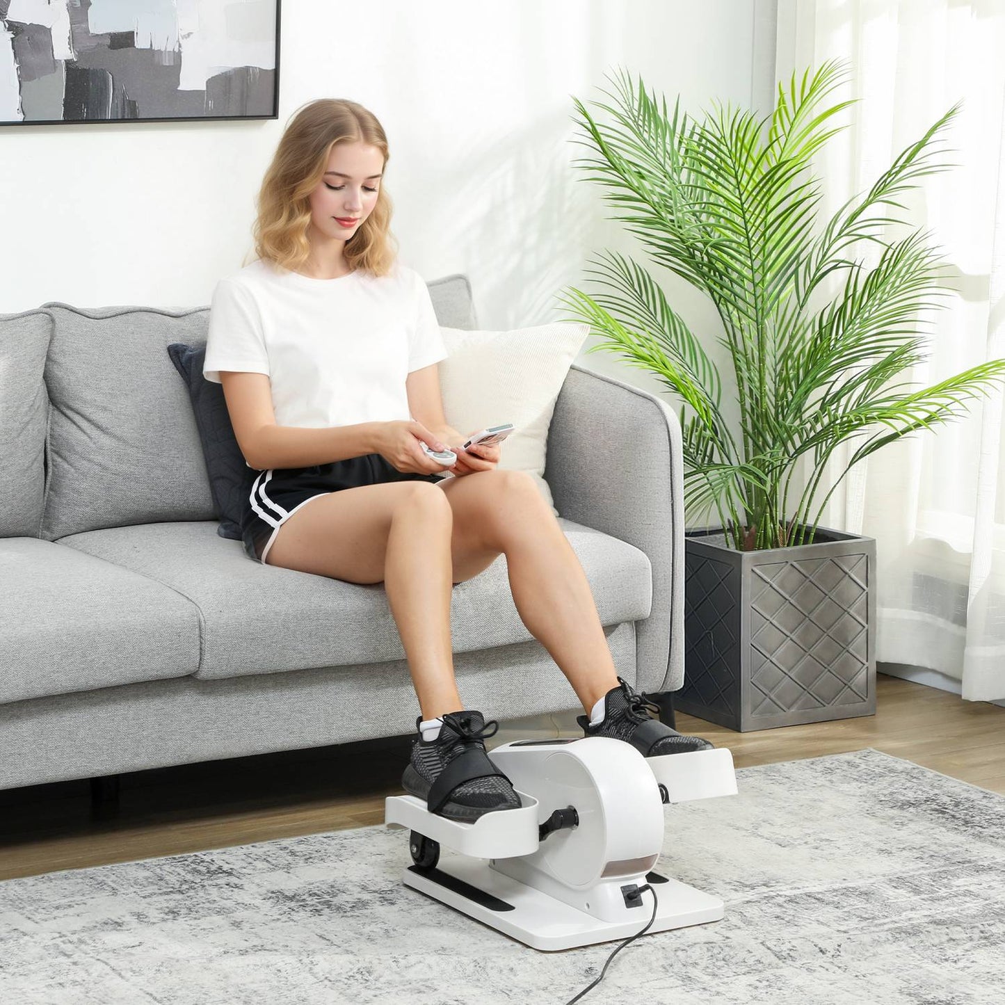 Under-Desk Electric Elliptical Trainer, 12 Speeds, 7 Resistance Levels