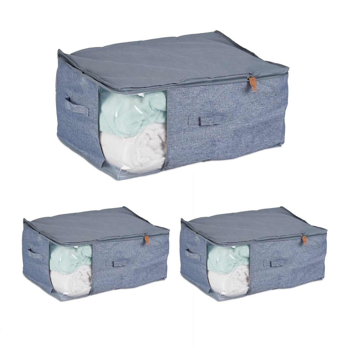 Underbed Storage Bags, Foldable with Zipper, 3-Pack