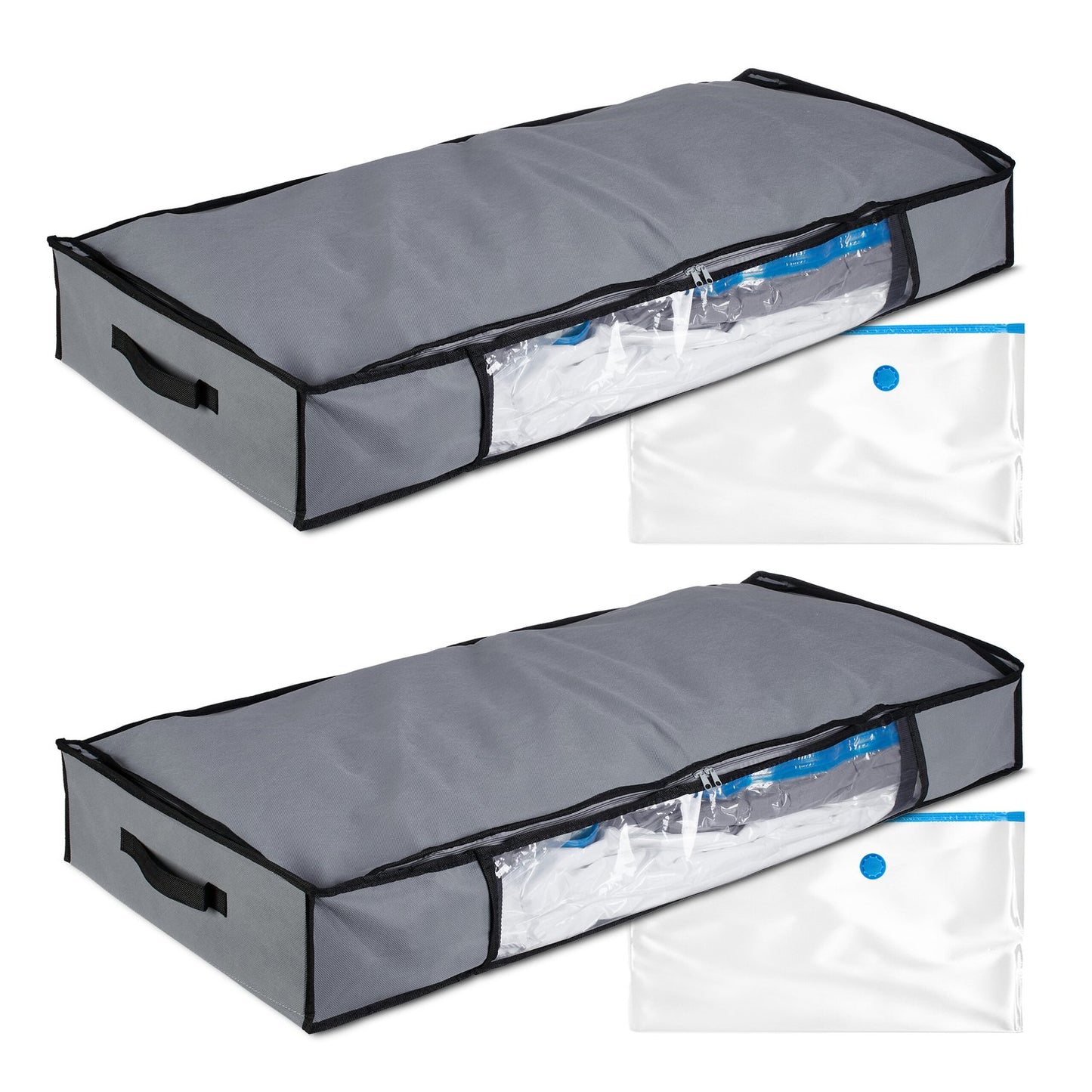 Underbed Storage Boxes with Vacuum Bags, Foldable