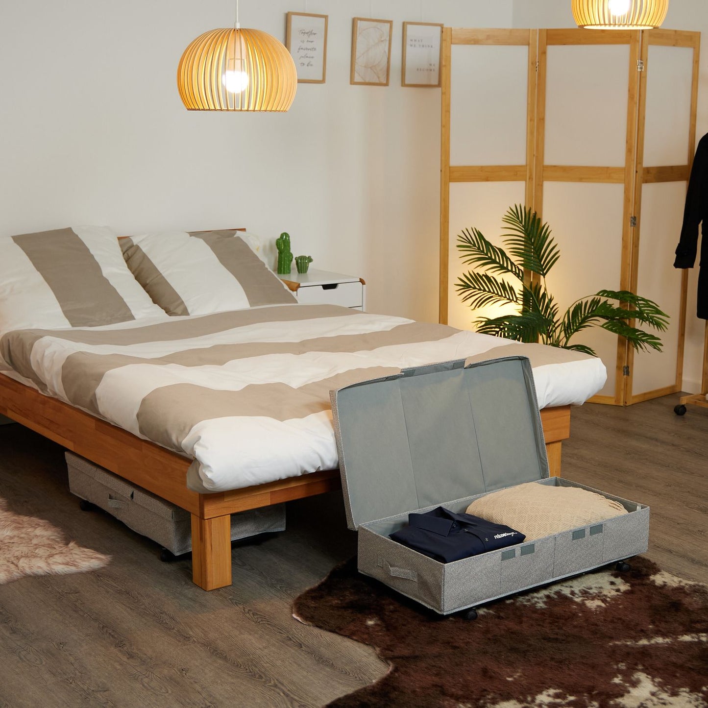 Underbed boxes with wheels, 2-pack
