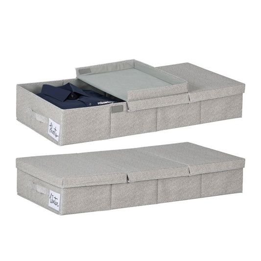 Underbed chest of drawers with lid 2-pack
