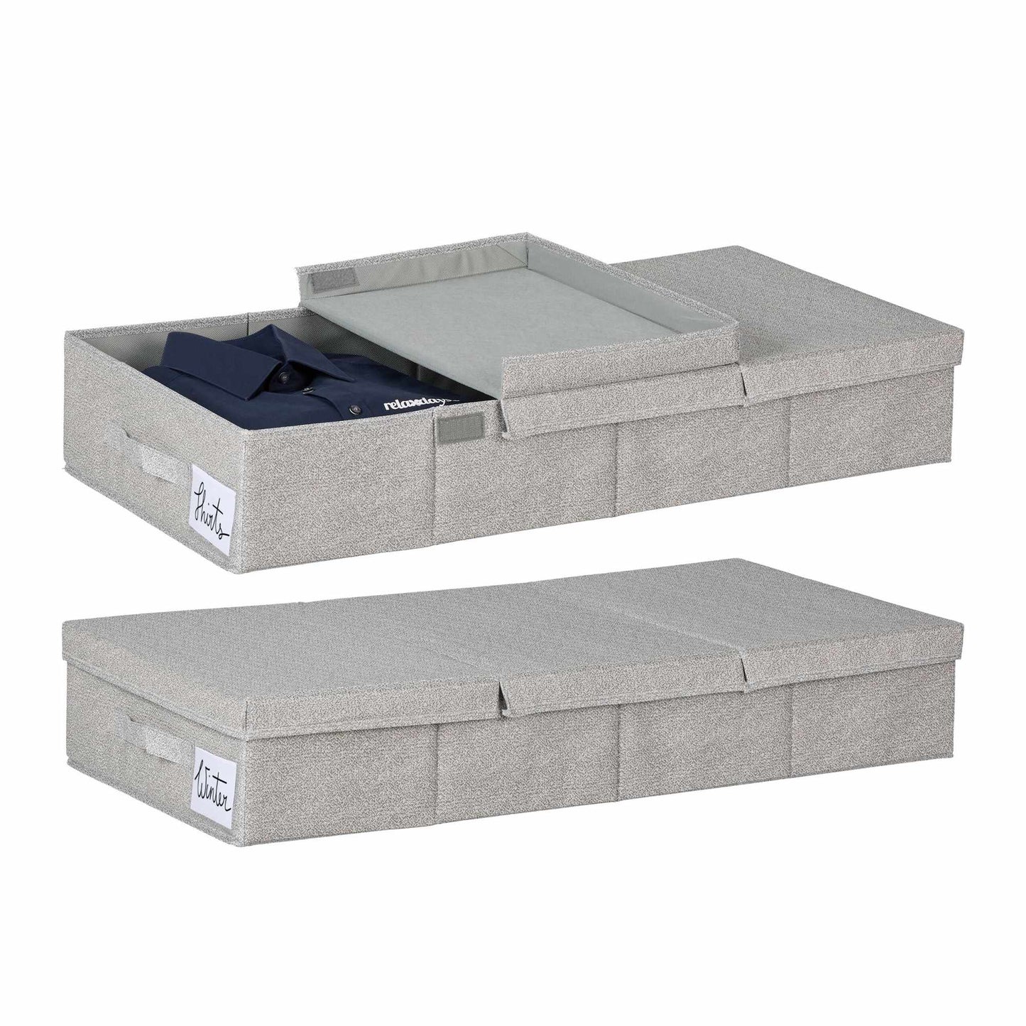 Underbed chest of drawers with lid 2-pack