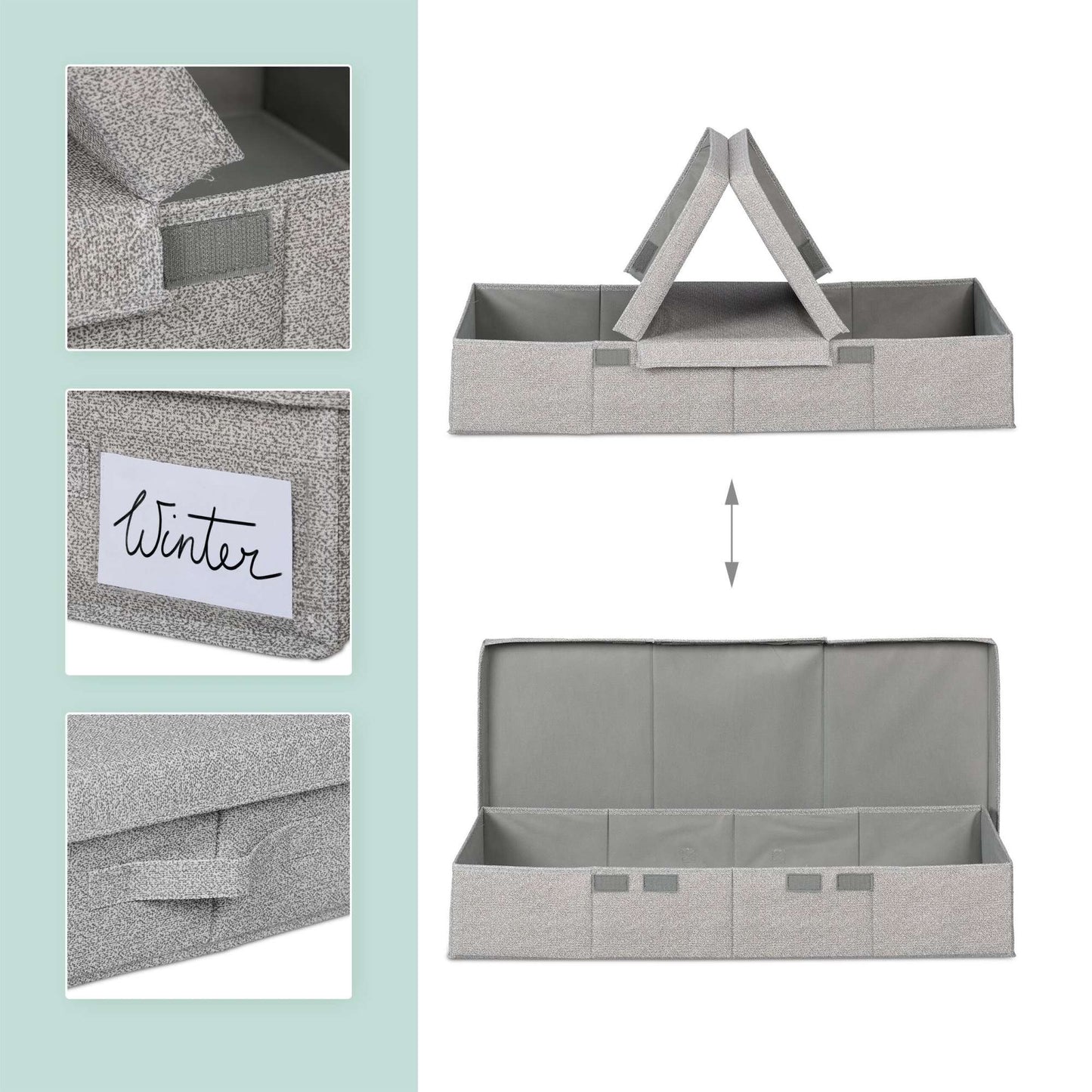 Underbed chest of drawers with lid 2-pack