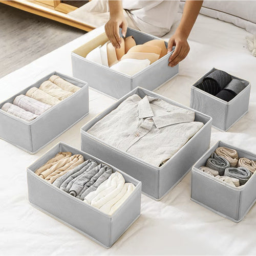 Underwear Drawer Organizer Set, 6 Non-Woven Containers