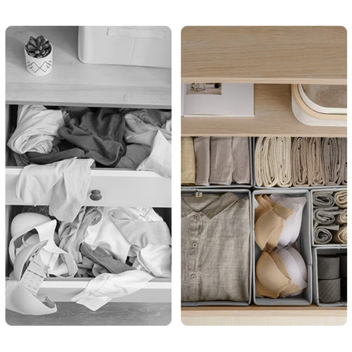 Underwear Drawer Organizer Set, 6 Non-Woven Containers