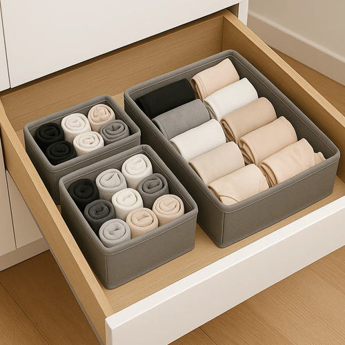Underwear Drawer Organizer Set, 6 Non-Woven Containers