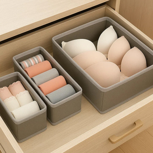 Underwear Drawer Organizer Set, 6 Non-Woven Containers