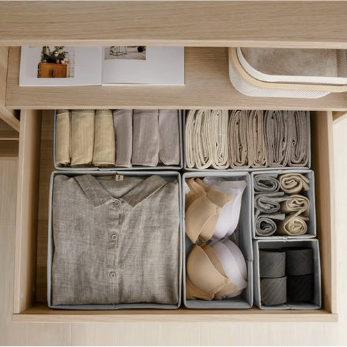 Underwear Drawer Organizer Set, 6 Non-Woven Containers