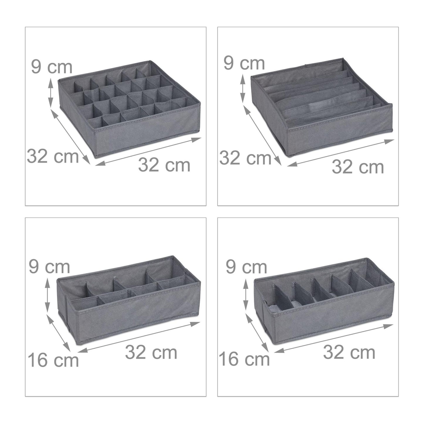 Underwear storage set of 4