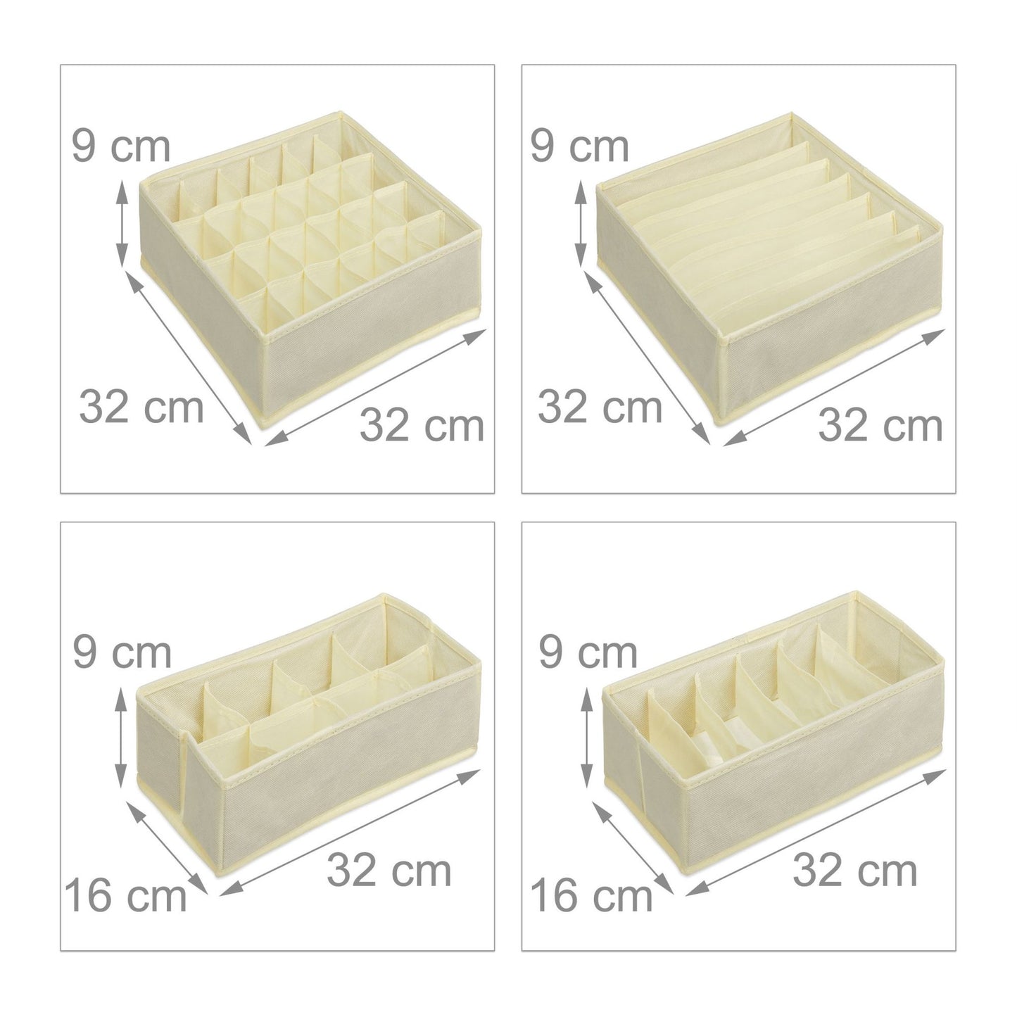 Underwear storage set of 4