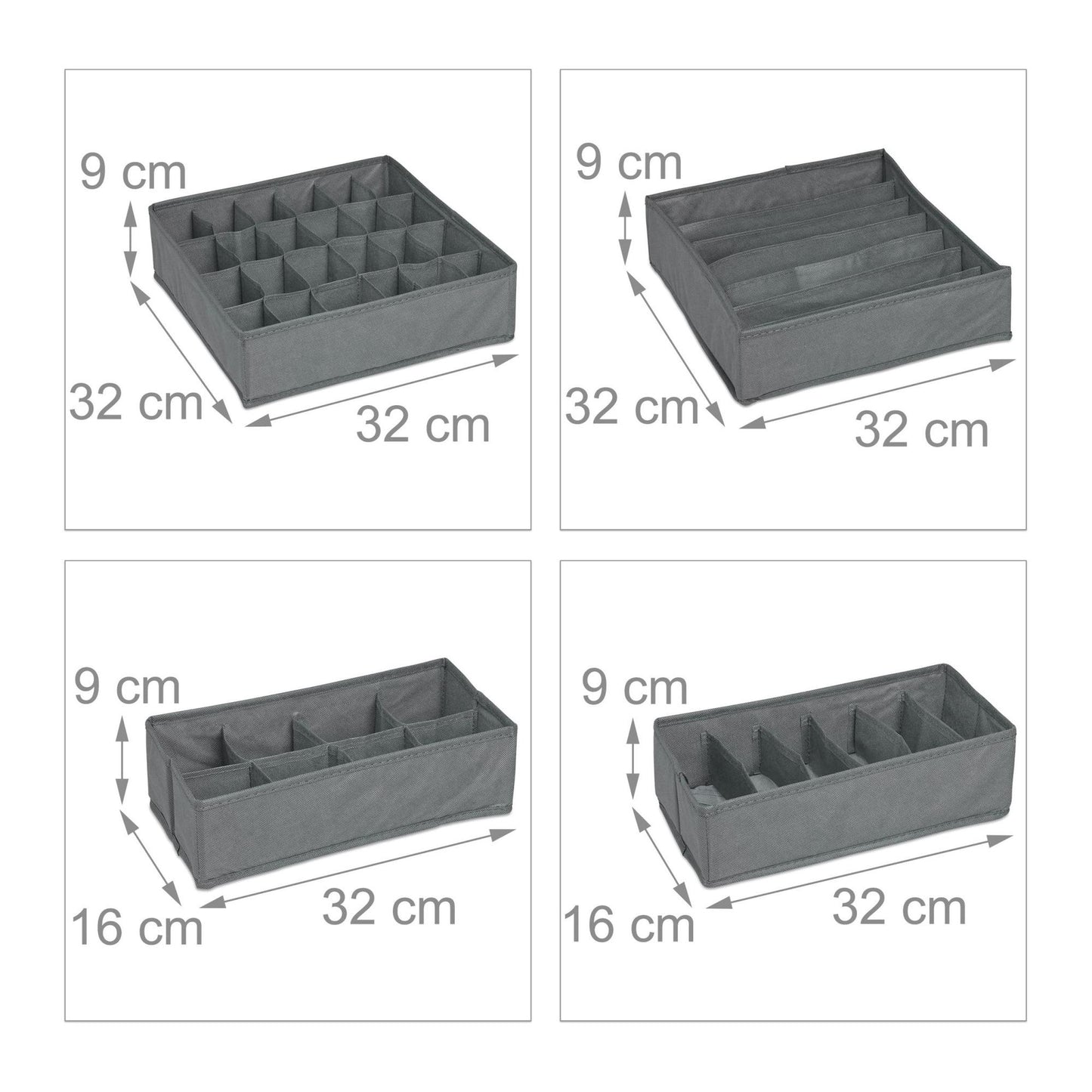 Underwear storage set of 4