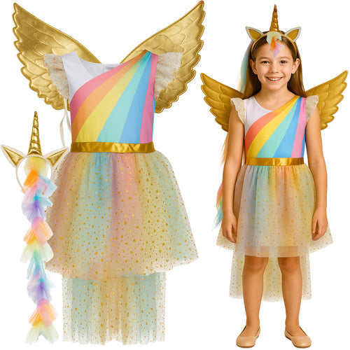 Unicorn Costume for Kids, 3-Piece Set, 130-140cm