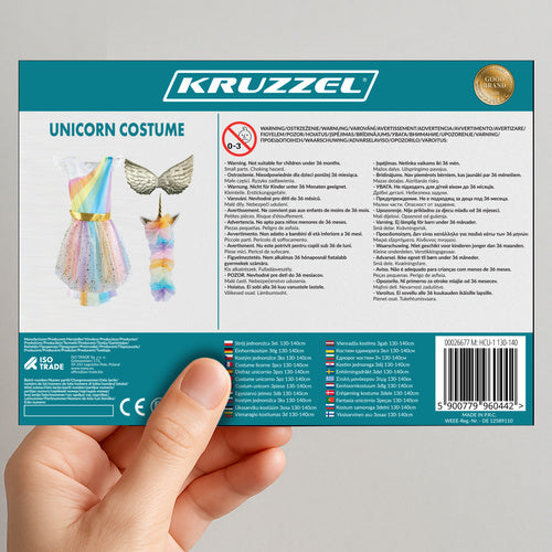 Unicorn Costume for Kids, 3-Piece Set, 130-140cm