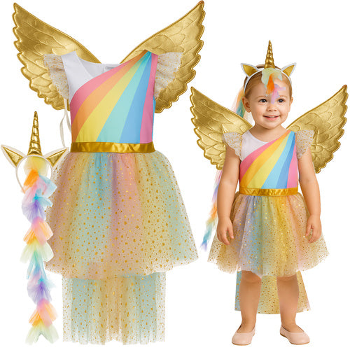 Unicorn Costume for Kids, 3-Piece Set, Size 110-116 cm