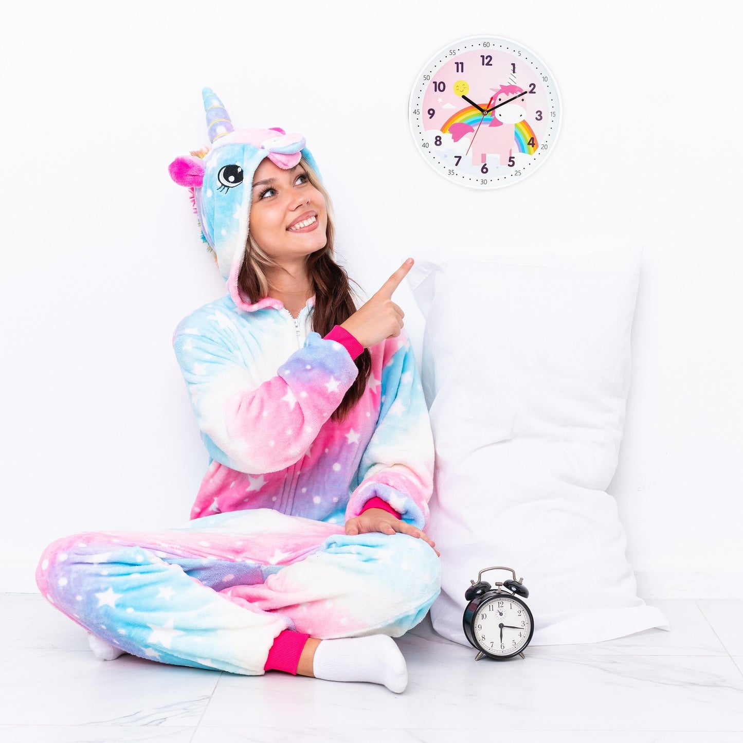 Unicorn Wall Clock with Easy-Read Numbers