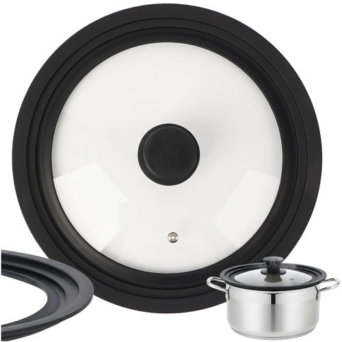 Universal 3-in-1 Glass Lid with Silicone Rim, 24/26/28cm