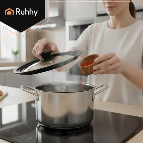 Universal 3-in-1 Glass Lid with Silicone Rim, 24/26/28cm