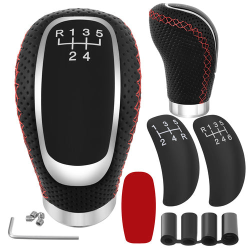 Universal Gear Shift Knob, 5/6 Speed, PU Leather