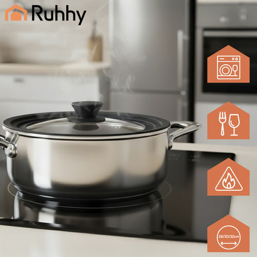 Universal Silicone-Glass Lid for Pots and Pans, 28-32 cm