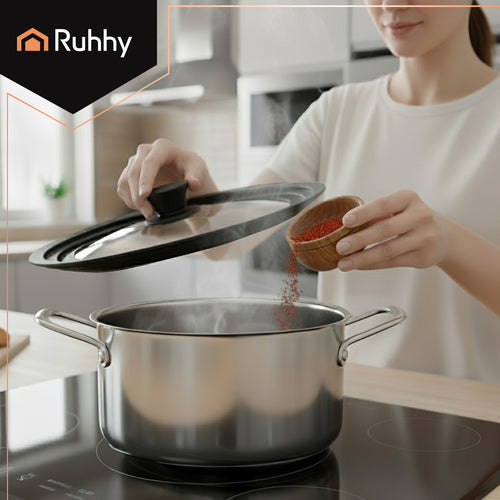 Universal Silicone-Glass Lid for Pots and Pans, 28-32 cm