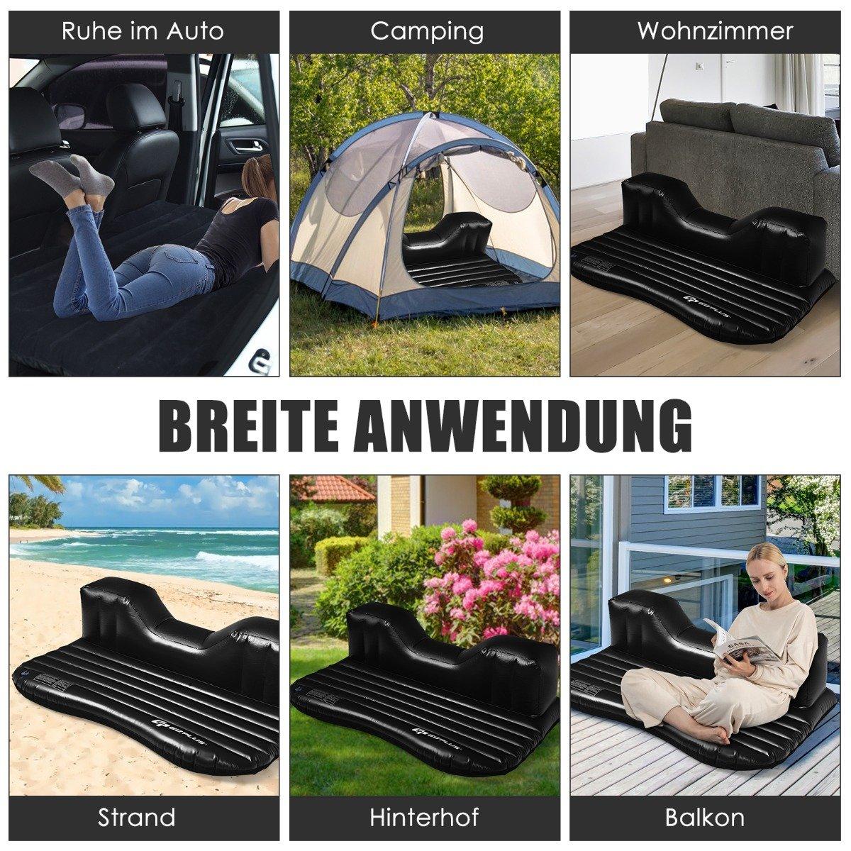 Universal inflatable air mattress with electric pump 142x91x48cm black