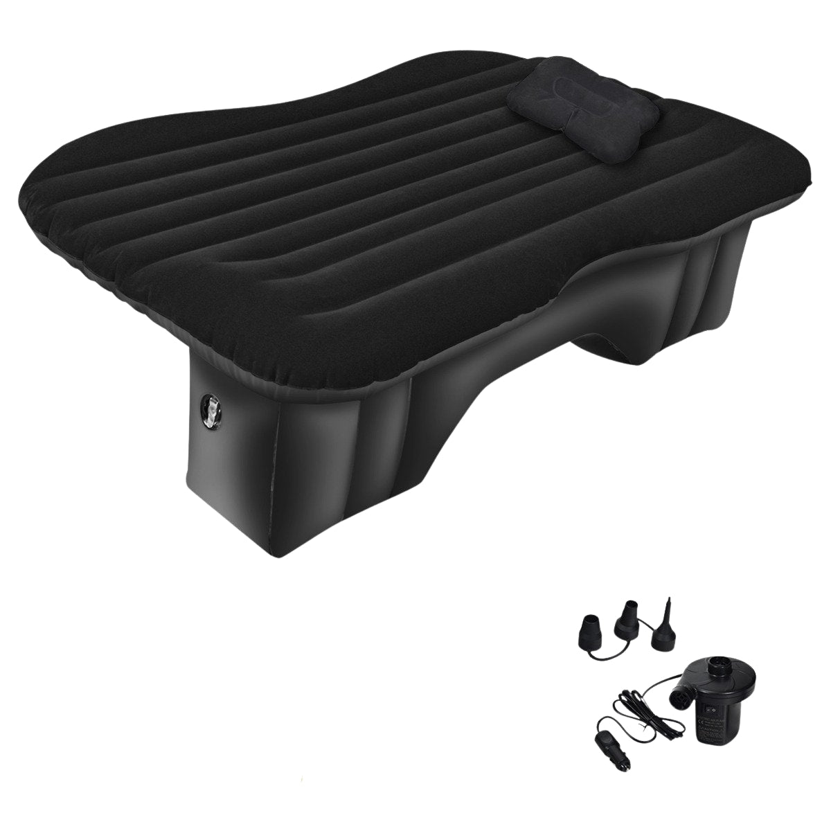 Universal inflatable air mattress with electric pump 142x91x48cm black