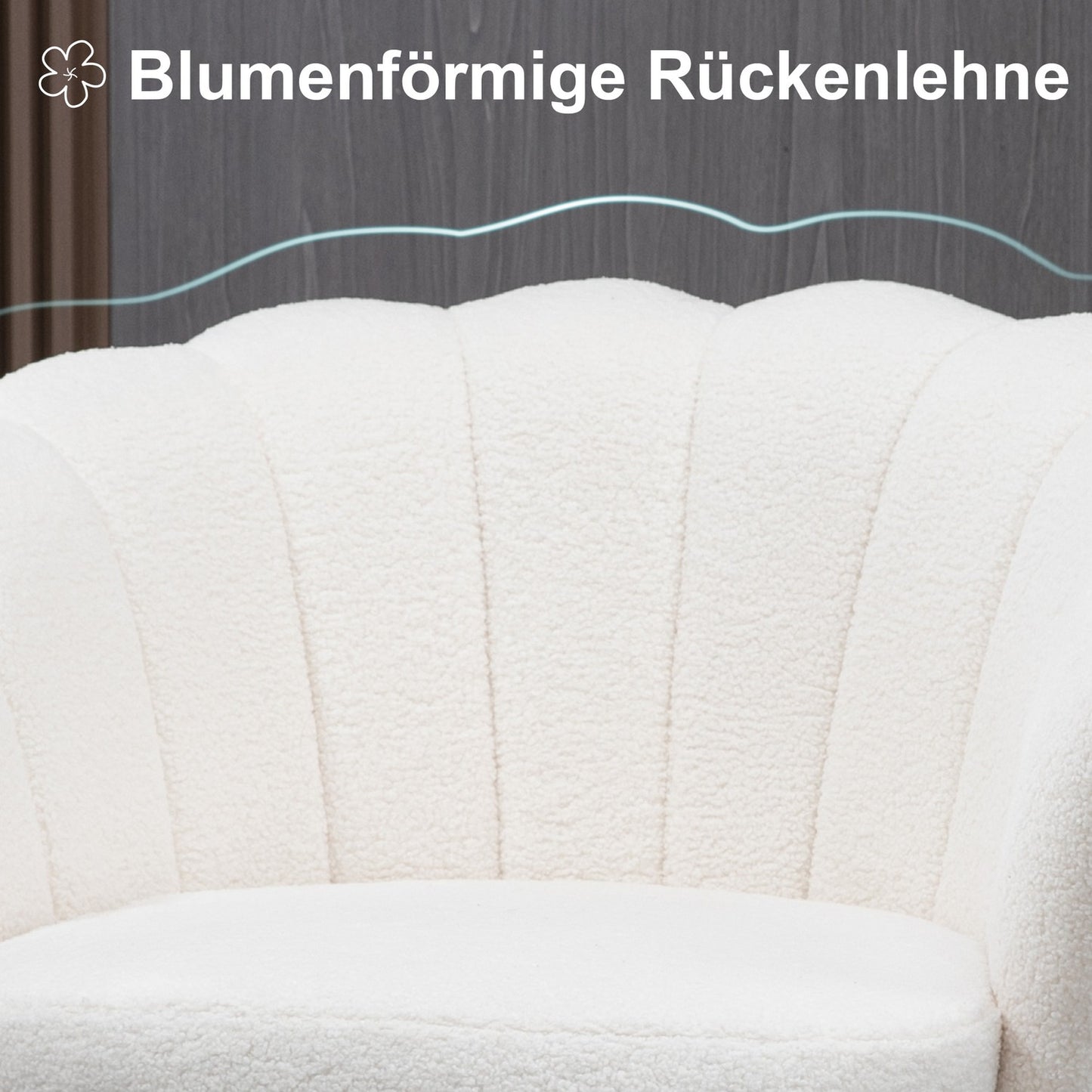 White shell upholstered armchair with metal legs