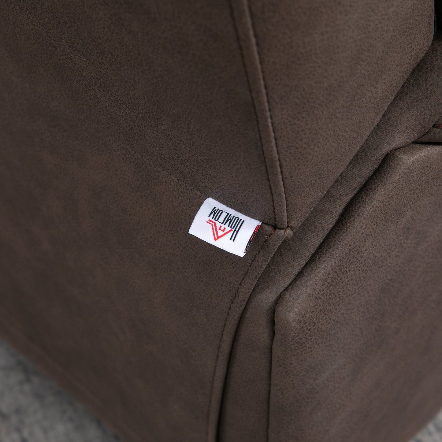 Recliner Chair with Footrest, Microfiber Leather-Look, Brown
