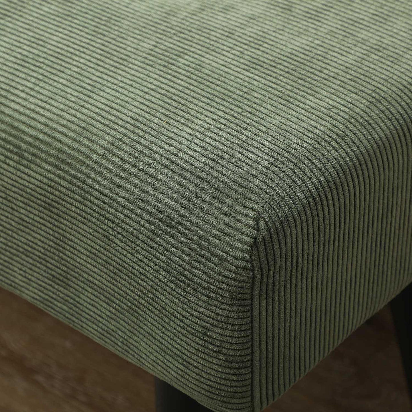 Upholstered bench with corduroy cover, bed bench with metal legs, shoe bench 100 x 36 x 45 cm Green