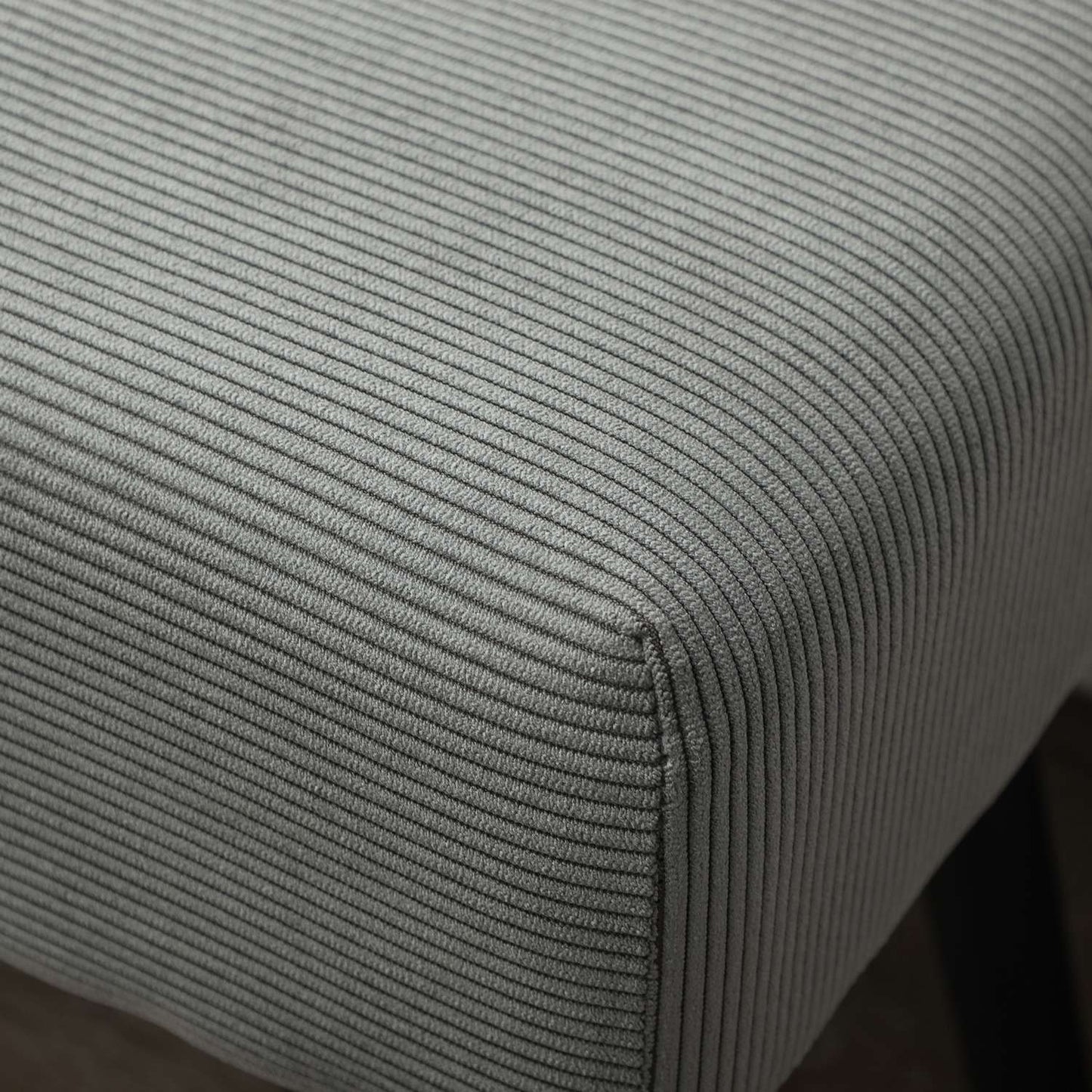 Corduroy Upholstered Bench, 100x36x45 cm, Grey