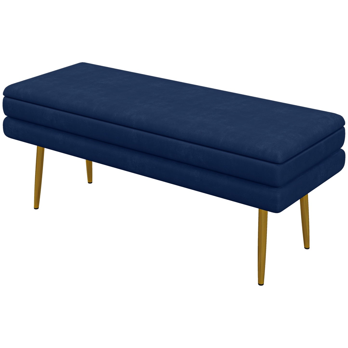 Storage Bench with Hidden Compartment, Blue, 100 x 37.5 x 42 cm