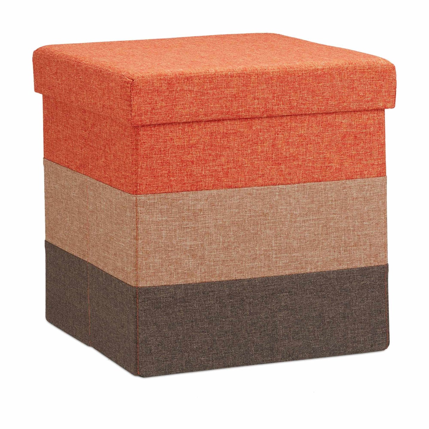 Upholstered stool with colorful stripes