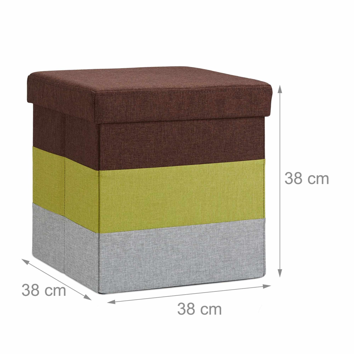 Upholstered stool with colorful stripes