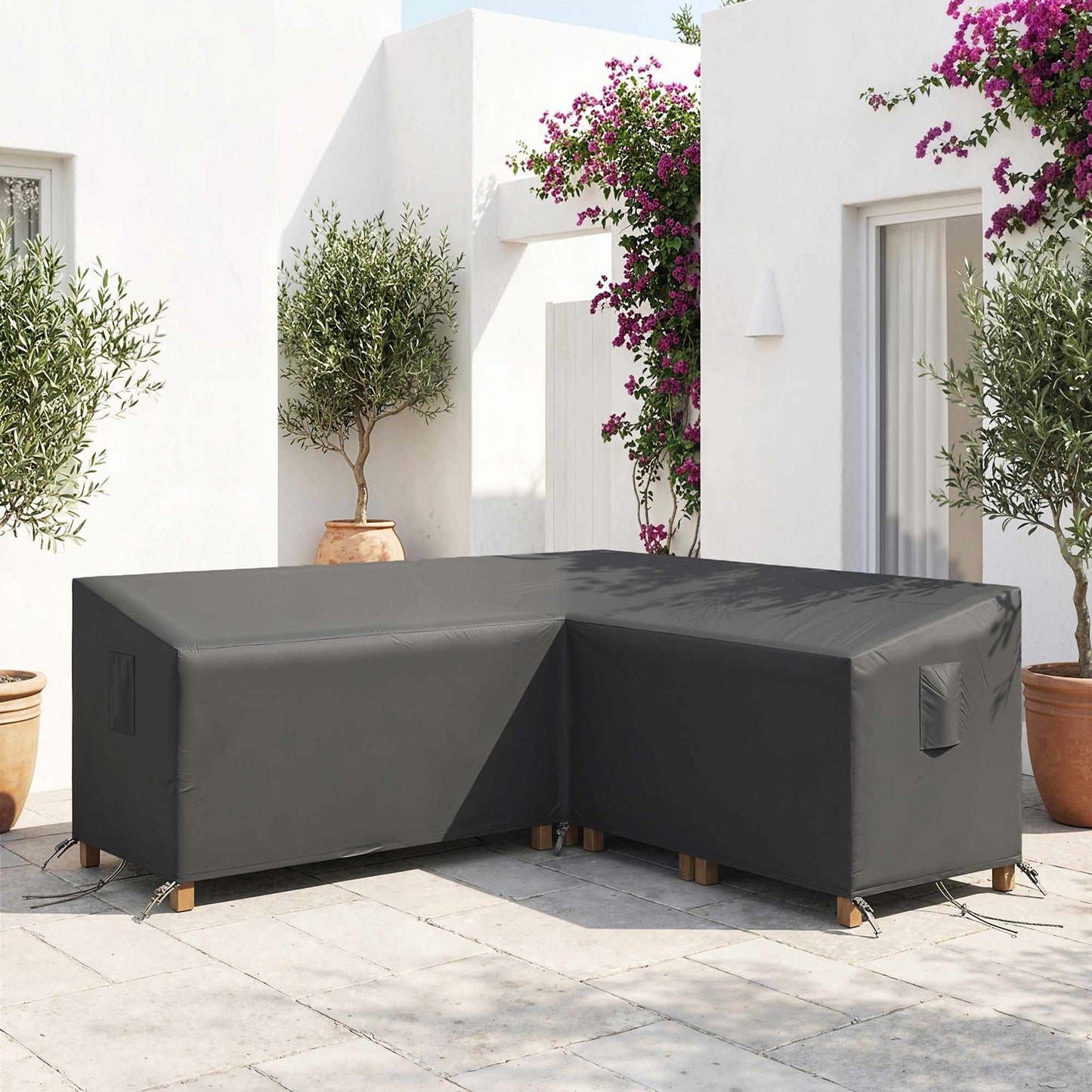 V-Shaped Waterproof Garden Furniture Cover, 420D Oxford, 216x216x78 cm