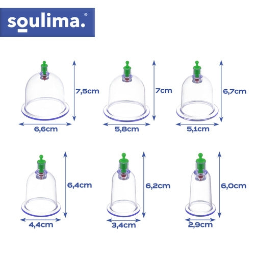 Vacuum Cupping Set, 12 Fireless Cups with Pump