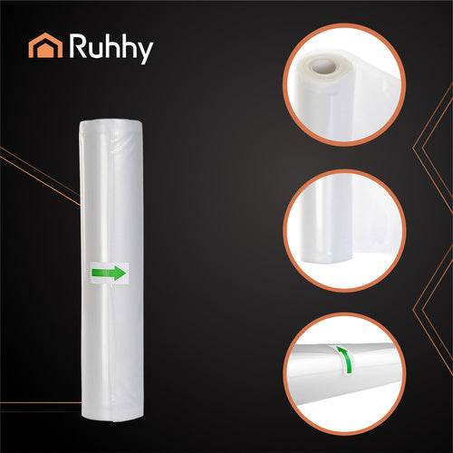 Vacuum Sealer Foil Roll, 28x600cm, Knurled, Clear