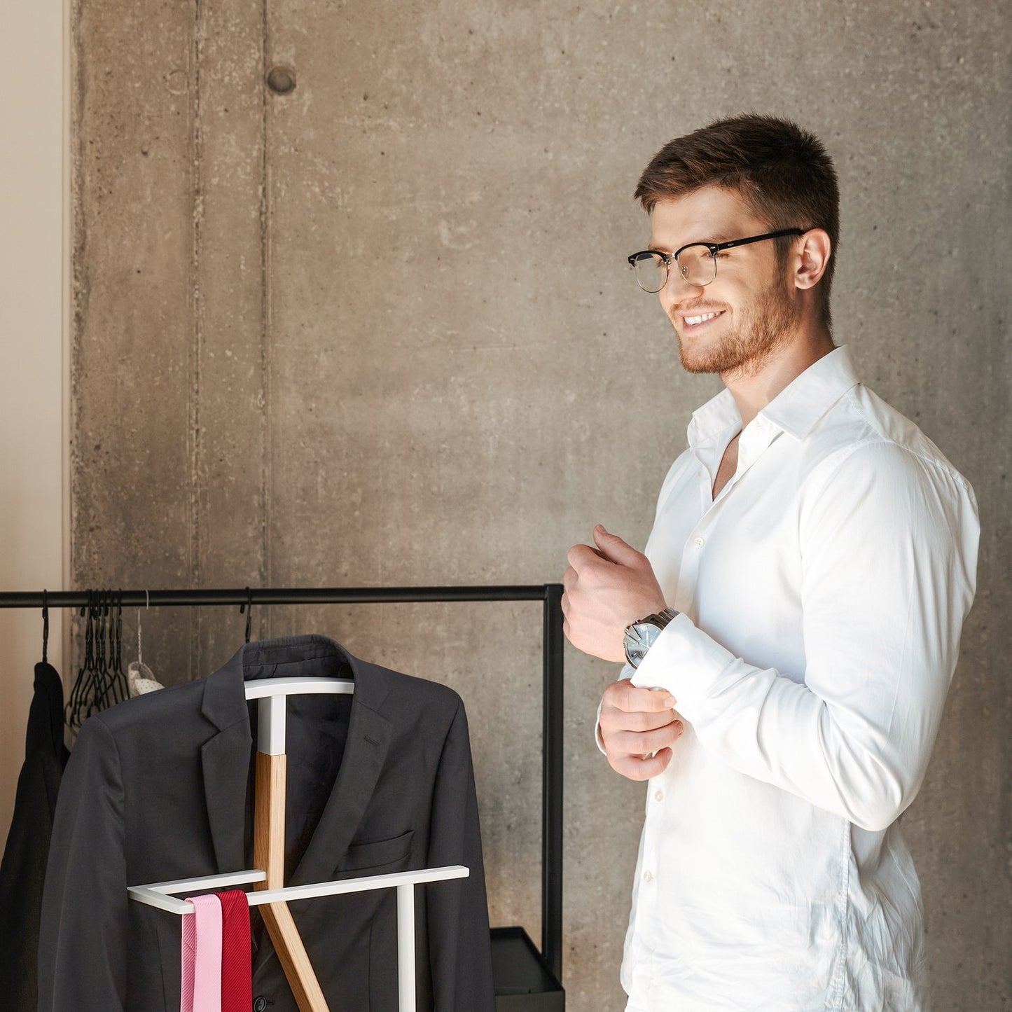 Valet Suit Stand White