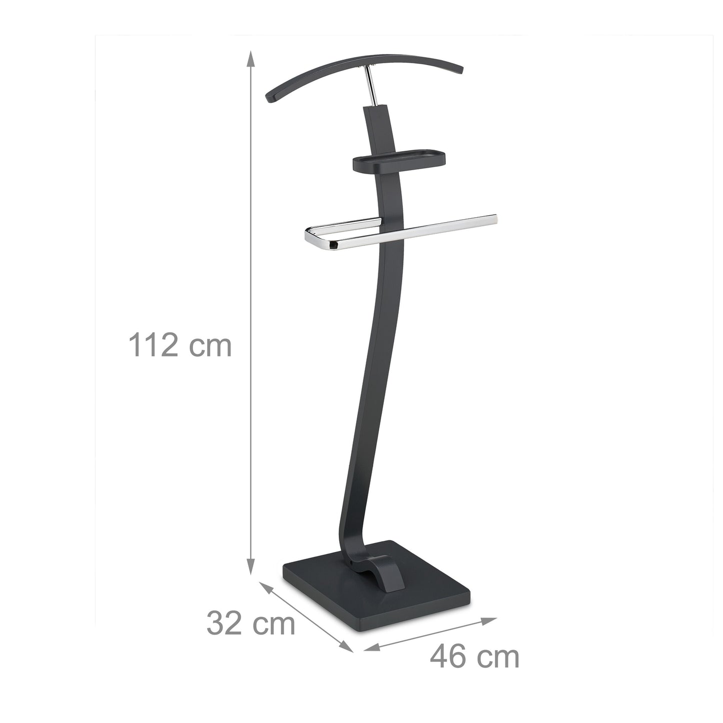 Valet Suit Stand with Hanger and Accessory Shelf